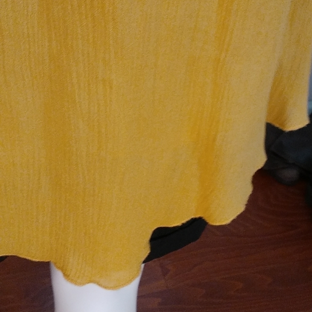 Purple Snow Mustard Yellow Spaghetti Strap Off Shoulder Mini Dress Blouse Size S - Picture 10 of 15